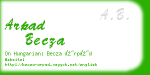 arpad becza business card